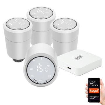 Immax NEO 07732C-ΣΕΤ 4x Θερμοστατικές κεφαλές + BRIDGE PRO v3 2xAA/3V Wi-Fi Tuya