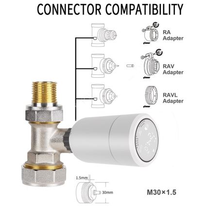 Immax NEO 07732L - Θερμοστατική κεφαλή 2xAA/3V Tuya