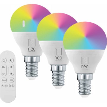 Immax NEO 07745CDO - Σετ 3x ρυθμιζόμενες LED λάμπες RGB+CCT E14/6W/230V Wi-Fi + τηλεχειριστήριο