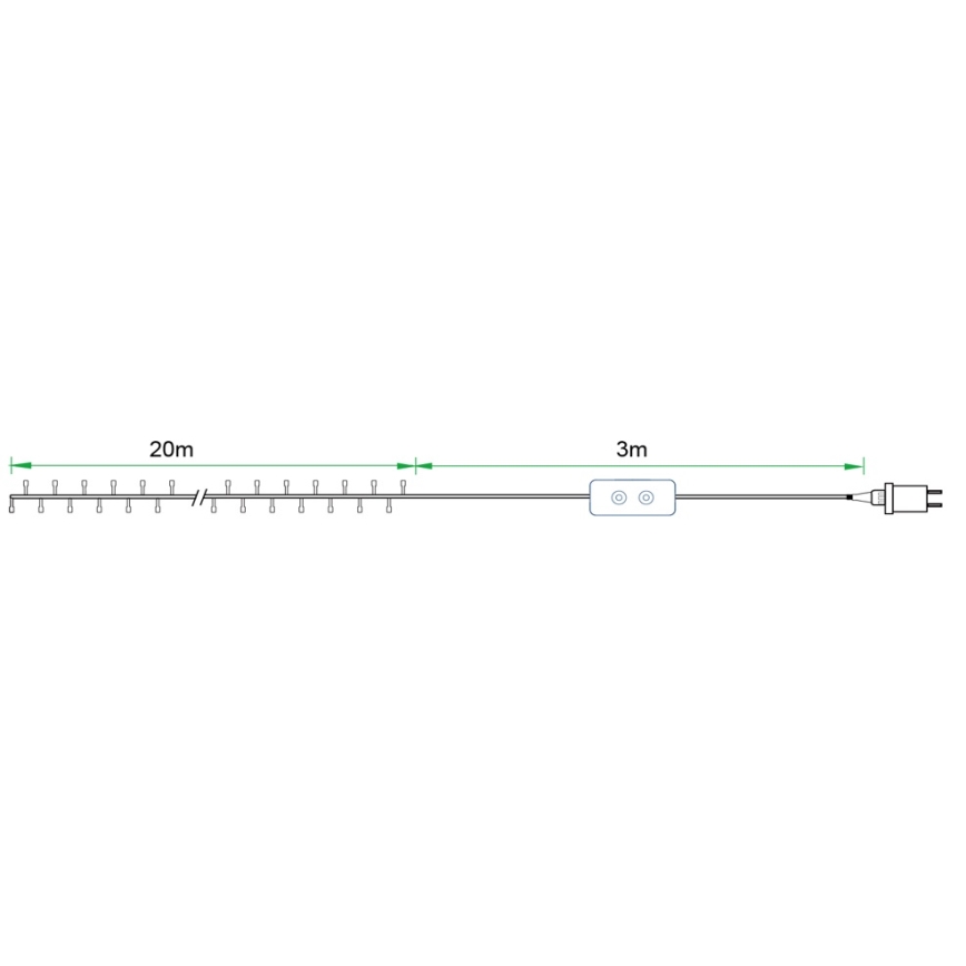 Immax NEO 07749L - Λαμπάκια LED Dimming εξωτερικού χώρου NEO LITE 200xLED/8 λειτουργίες 23m 2700-6500K IP44 Wi-Fi Tuya