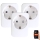 Immax NEO 07761C - Σετ 3 τεμ. Έξυπνες πρίζες NEO LITE 3680W/230V/16A Wi‑Fi Tuya SCHUKO