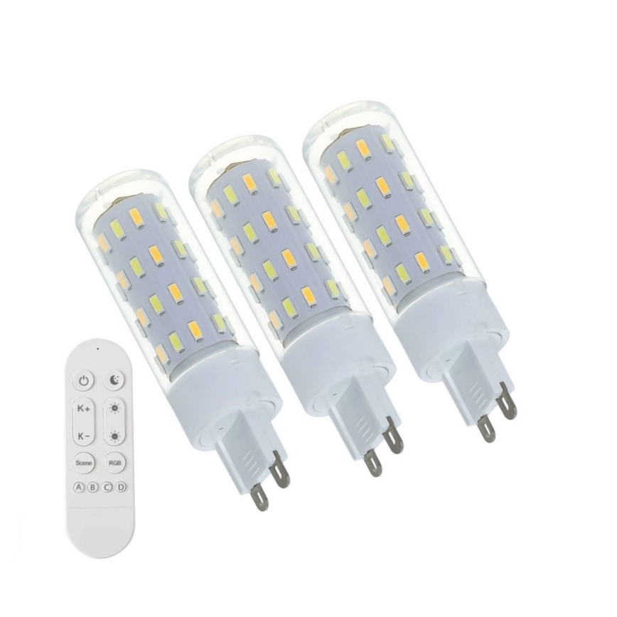 Immax NEO 07763CDO - ΣΕΤ 3x LED CCT Ρυθμιζόμενοι λαμπτήρες G9/4W/230V Wi‑Fi Tuya + τηλεχειριστήριο