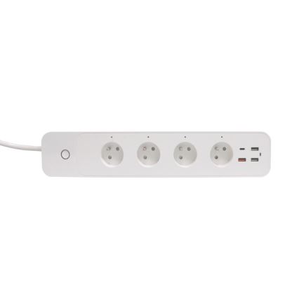 Immax NEO 07771L- Καλώδιο επέκτασης NEO LITE Smart 4AC+3xUSB+1xUSB C Wi-Fi Tuya