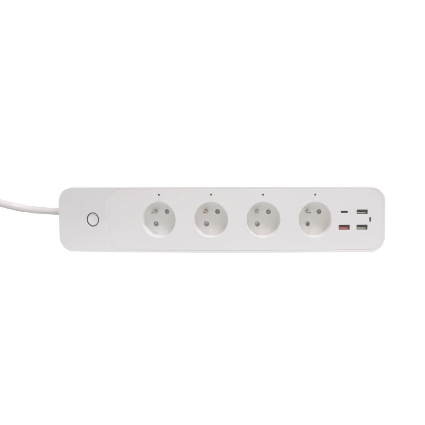 Immax NEO 07771L- Καλώδιο επέκτασης NEO LITE Smart 4AC+3xUSB+1xUSB C Wi-Fi Tuya