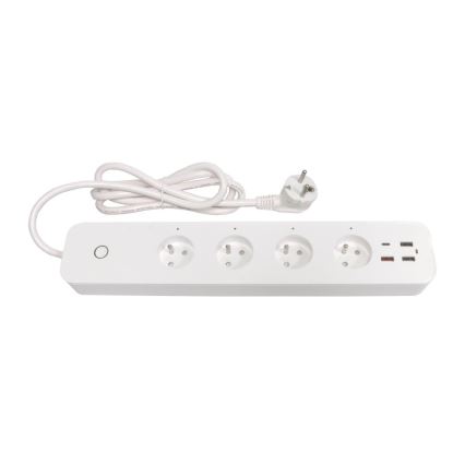 Immax NEO 07771L- Καλώδιο επέκτασης NEO LITE Smart 4AC+3xUSB+1xUSB C Wi-Fi Tuya