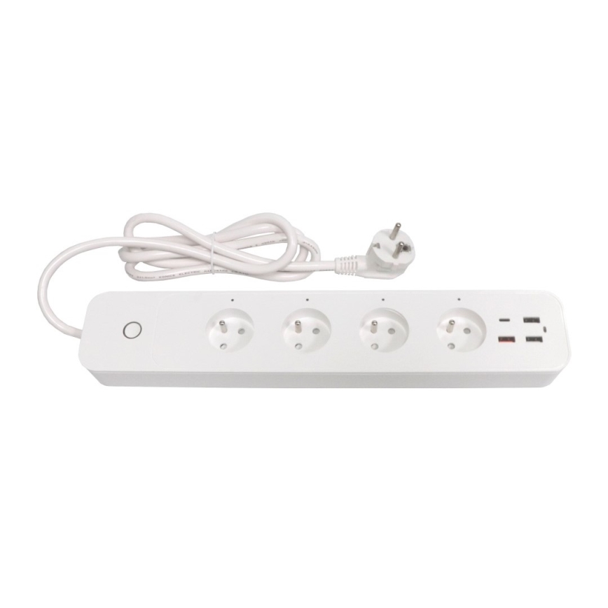 Immax NEO 07771L- Καλώδιο επέκτασης NEO LITE Smart 4AC+3xUSB+1xUSB C Wi-Fi Tuya