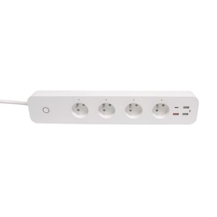 Immax NEO 07771L- Καλώδιο επέκτασης NEO LITE Smart 4AC+3xUSB+1xUSB C Wi-Fi Tuya