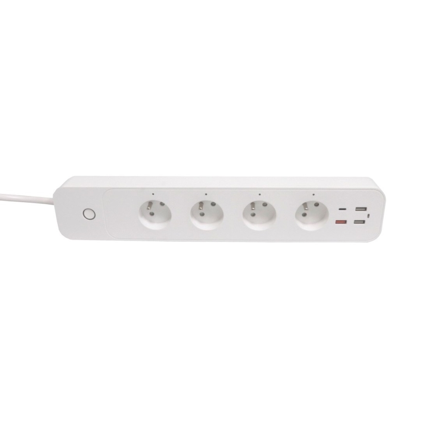 Immax NEO 07771L- Καλώδιο επέκτασης NEO LITE Smart 4AC+3xUSB+1xUSB C Wi-Fi Tuya