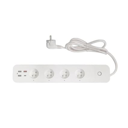 Immax NEO 07771L- Καλώδιο επέκτασης NEO LITE Smart 4AC+3xUSB+1xUSB C Wi-Fi Tuya