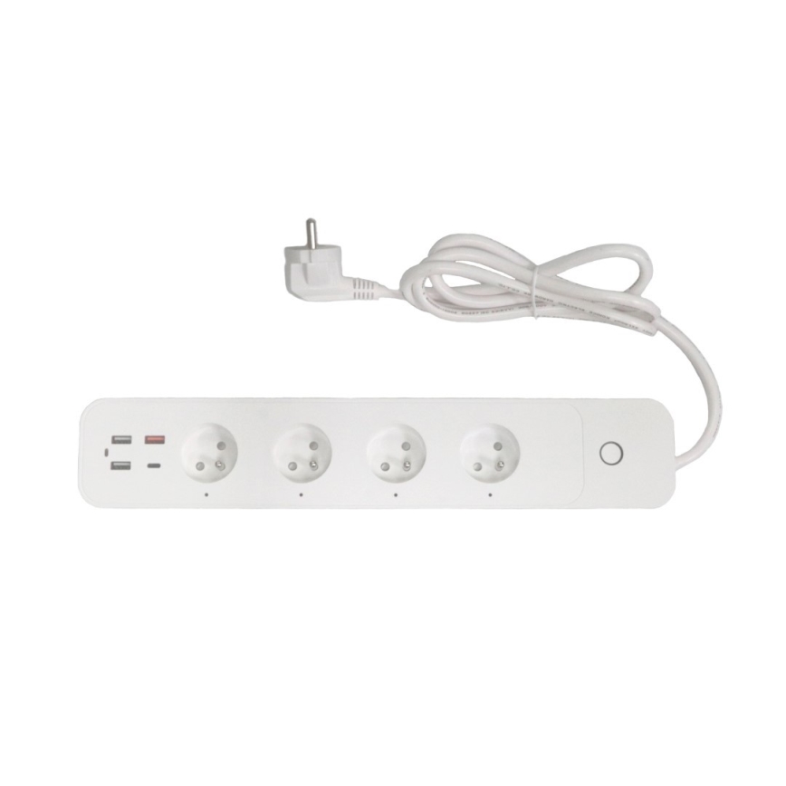 Immax NEO 07771L- Καλώδιο επέκτασης NEO LITE Smart 4AC+3xUSB+1xUSB C Wi-Fi Tuya