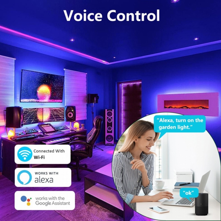 Immax NEO 07776L - LED RGB Dimmable φωτιστικό δαπέδου AMBIENTE LED/12W/230V Wi-Fi Tuya + τηλεχειριστήριο
