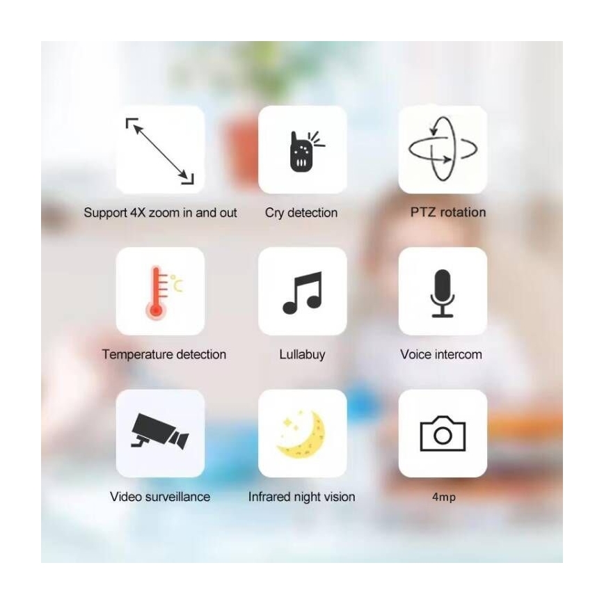 Immax NEO 07788L - Έξυπνη κάμερα με αισθητήρα 355° 50° P/T 4MP Wi-Fi Tuya μπλε