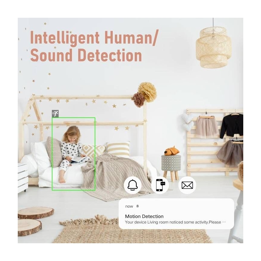 Immax NEO 07788L - Έξυπνη κάμερα με αισθητήρα 355° 50° P/T 4MP Wi-Fi Tuya μπλε
