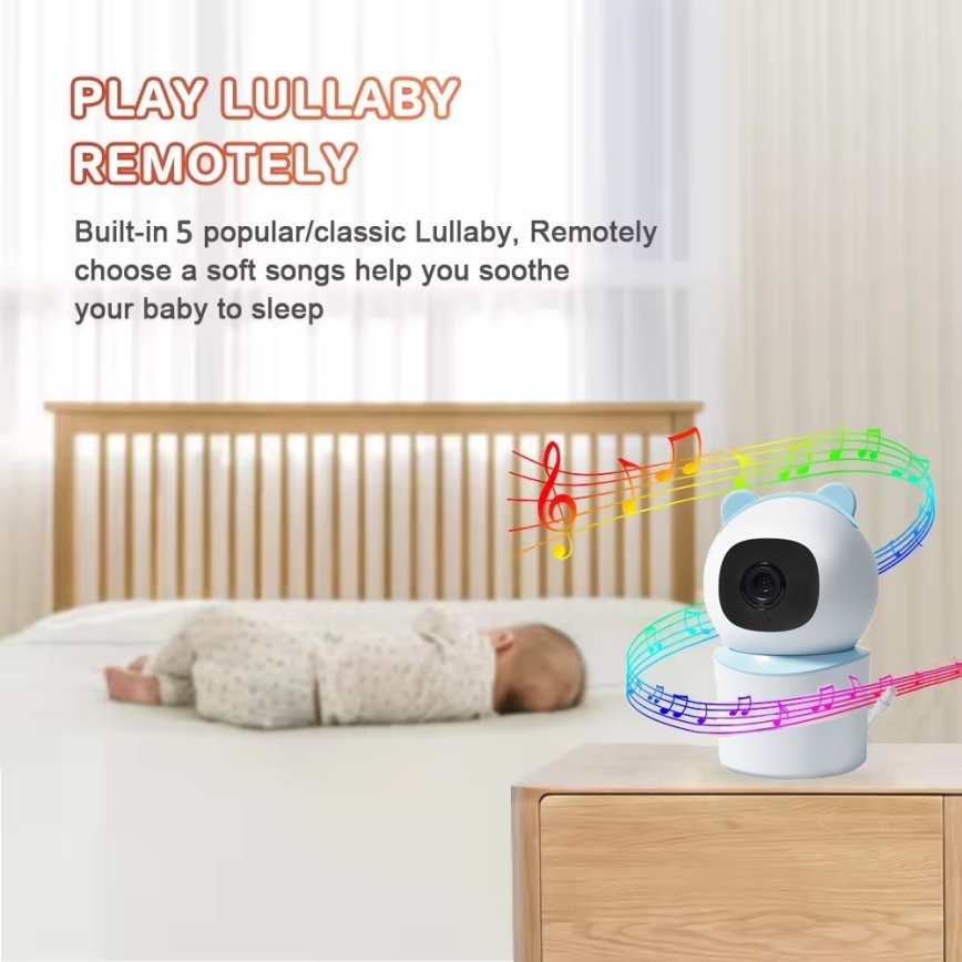 Immax NEO 07788L - Έξυπνη κάμερα με αισθητήρα 355° 50° P/T 4MP Wi-Fi Tuya μπλε