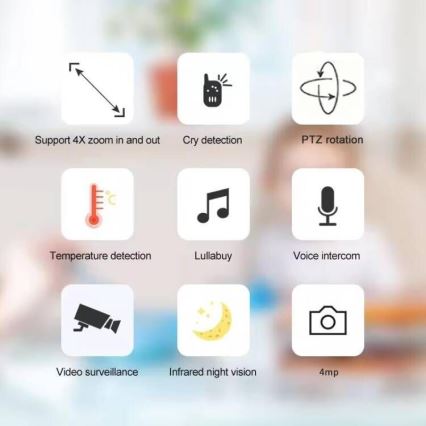 Immax NEO 07788L - Έξυπνη κάμερα με αισθητήρα 355° 50° P/T 4MP Wi-Fi Tuya μπλε