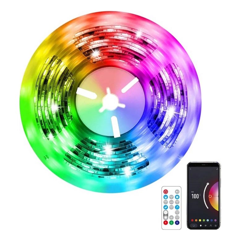 Immax NEO 07791L - LED RGB Dimmable ταινία NEO LITE LED/18W/230V 5m IP65 MUSIC Wi-FI Tuya + τηλεχειριστήριο