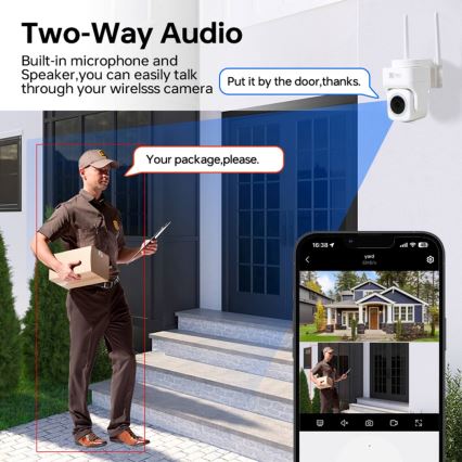 Immax NEO 07793L - Έξυπνη εξωτερική κάμερα με αισθητήρα CUBE 4MP 5V IP65 Wi-Fi Tuya