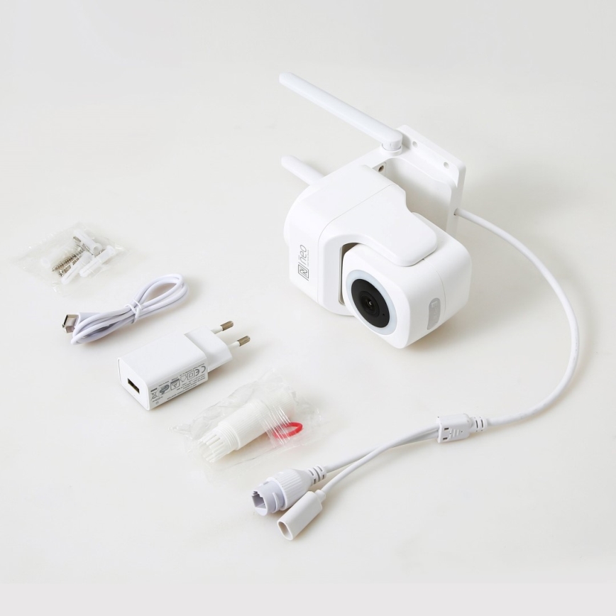 Immax NEO 07793L - Έξυπνη εξωτερική κάμερα με αισθητήρα CUBE 4MP 5V IP65 Wi-Fi Tuya