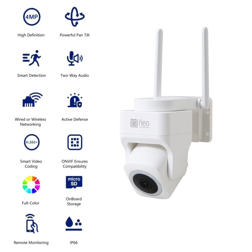 Immax NEO 07793L - Έξυπνη εξωτερική κάμερα με αισθητήρα CUBE 4MP 5V IP65 Wi-Fi Tuya