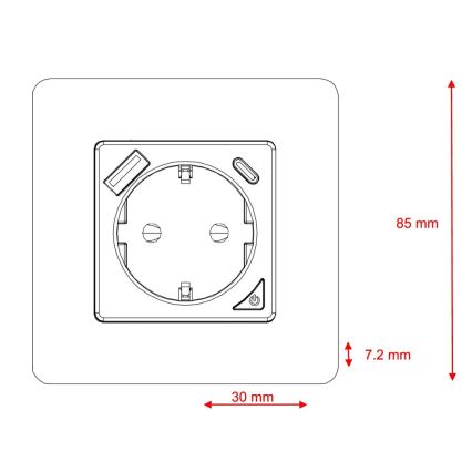 Immax NEO 07801L - Έξυπνη πρίζα 16A/230V με 1xUSB-A και 1xUSB-C Tuya SCHUKO