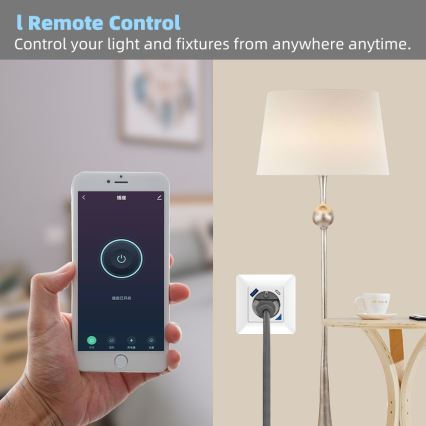 Immax NEO 07801L - Έξυπνη πρίζα 16A/230V + 1xUSB-A+1xUSB C Tuya