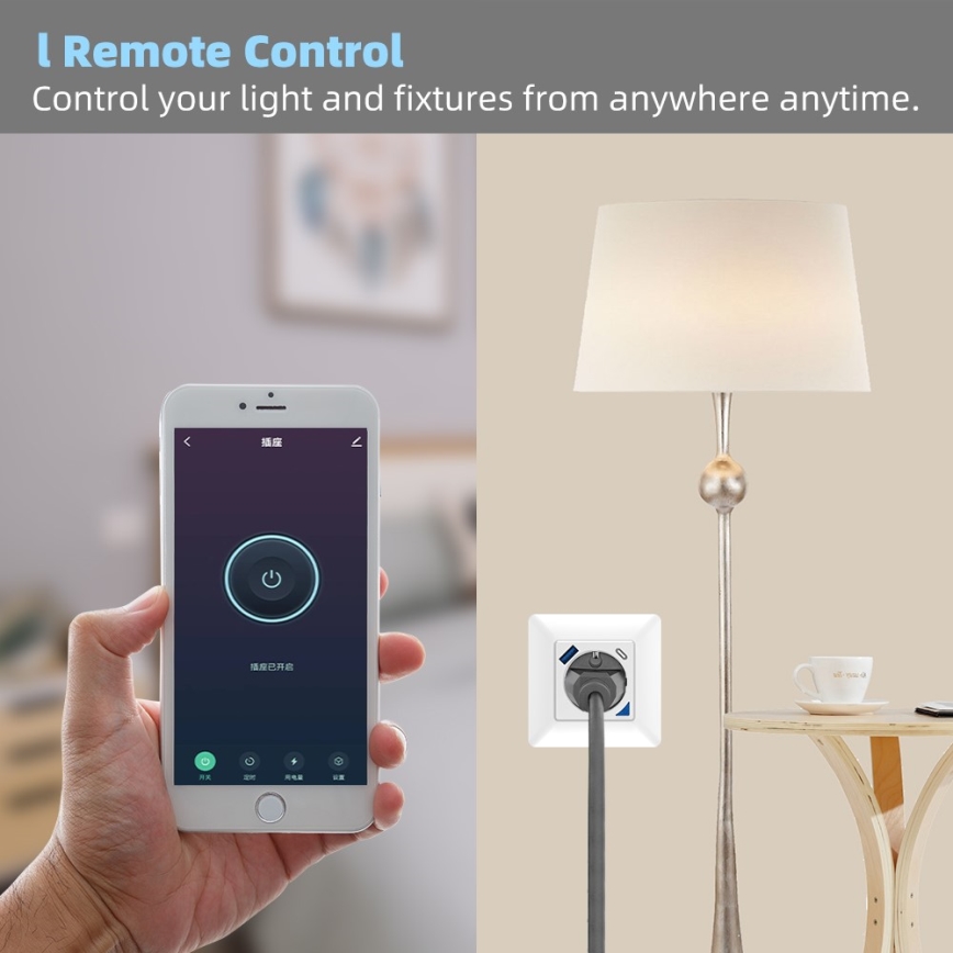 Immax NEO 07801L - Έξυπνη πρίζα 16A/230V + 1xUSB-A+1xUSB C Tuya
