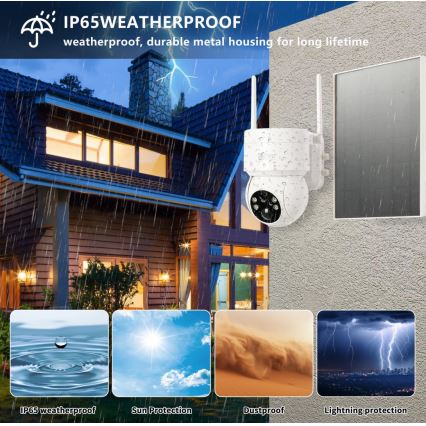 Immax NEO 07803L - Έξυπνη εξωτερική ηλιακή κάμερα με αισθητήρα SENTRY 6000 mAh Wi-Fi Tuya IP65
