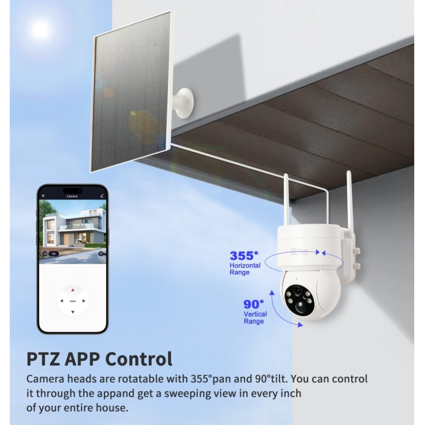 Immax NEO 07803L - Έξυπνη εξωτερική ηλιακή κάμερα με αισθητήρα SENTRY 6000 mAh Wi-Fi Tuya IP65