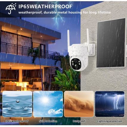 Immax NEO 07804L - Έξυπνη ηλιακή κάμερα εξωτερικού χώρου με αισθητήρα 9000 mAh Wi-Fi Tuya IP65