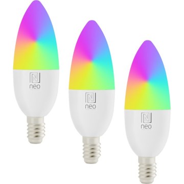 Immax NEO 07808C - Σετ 3x ρυθμιζόμενοι LED λαμπτήρες RGB+CCT E14/4,8W/230V