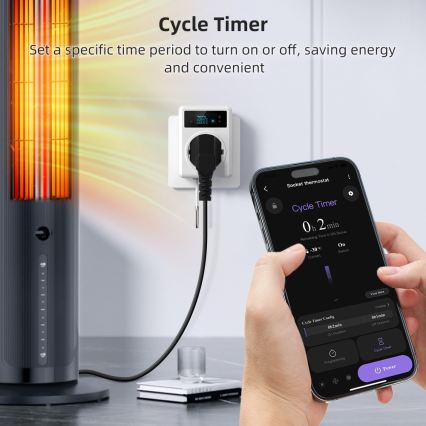 Immax NEO 07811L - Έξυπνη πρίζα με θερμόμετρο F 3680W Wi-Fi