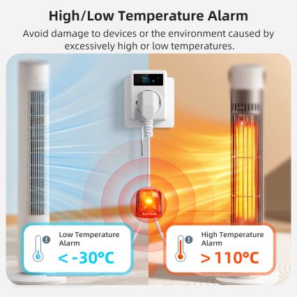 Immax NEO 07811L - Έξυπνη πρίζα με θερμόμετρο F 3680W Wi-Fi