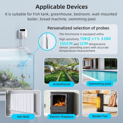 Immax NEO 07811L - Έξυπνη πρίζα με θερμόμετρο F 3680W Wi-Fi