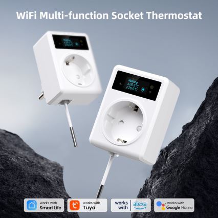 Immax NEO 07811L - Έξυπνη πρίζα με θερμόμετρο F 3680W Wi-Fi