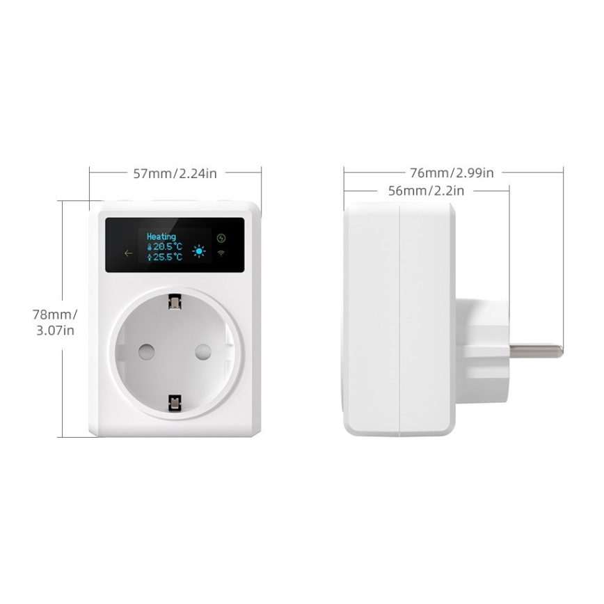 Immax NEO 07811L - Έξυπνη πρίζα με θερμόμετρο F 3680W Wi-Fi