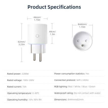 Immax NEO 07812L - Έξυπνη πρίζα E 3500W Wi-Fi