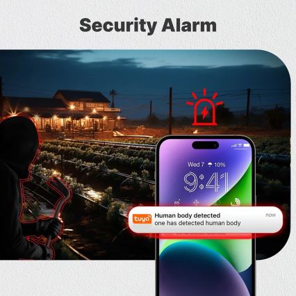 Immax NEO 07820L - Έξυπνη εξωτερική ηλιακή κάμερα με αισθητήρα, μπαταρία 6000 mAh, προστασία IP65, συμβατή με Tuya