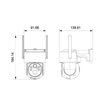 Immax NEO 07820L - Έξυπνη εξωτερική ηλιακή κάμερα με αισθητήρα, μπαταρία 6000 mAh, προστασία IP65, συμβατή με Tuya