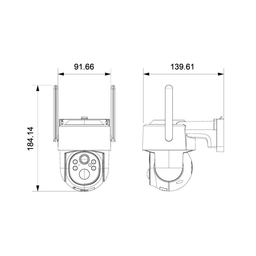 Immax NEO 07820L - Έξυπνη εξωτερική ηλιακή κάμερα με αισθητήρα, μπαταρία 6000 mAh, προστασία IP65, συμβατή με Tuya
