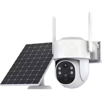 Immax NEO 07820L - Έξυπνη εξωτερική ηλιακή κάμερα με αισθητήρα, μπαταρία 6000 mAh, προστασία IP65, συμβατή με Tuya