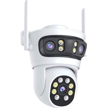 Immax NEO 07823L - Έξυπνη εξωτερική κάμερα με αισθητήρα 2MP+2MP+2MP, τροφοδοσία 5V, συμβατή με Tuya Wi-Fi