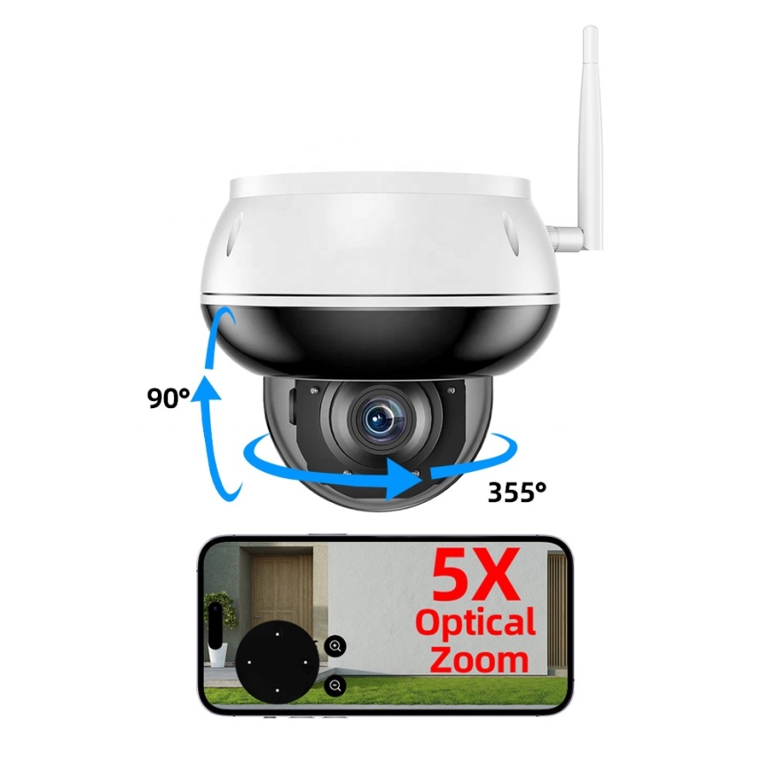Immax NEO 07825L - Έξυπνη εξωτερική κάμερα τύπου DOME 5MP 230V IP66 TUYA Wi-Fi