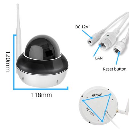 Immax NEO 07825L - Έξυπνη εξωτερική κάμερα τύπου DOME 5MP 230V IP66 TUYA Wi-Fi
