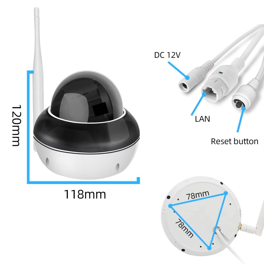 Immax NEO 07825L - Έξυπνη εξωτερική κάμερα τύπου DOME 5MP 230V IP66 TUYA Wi-Fi