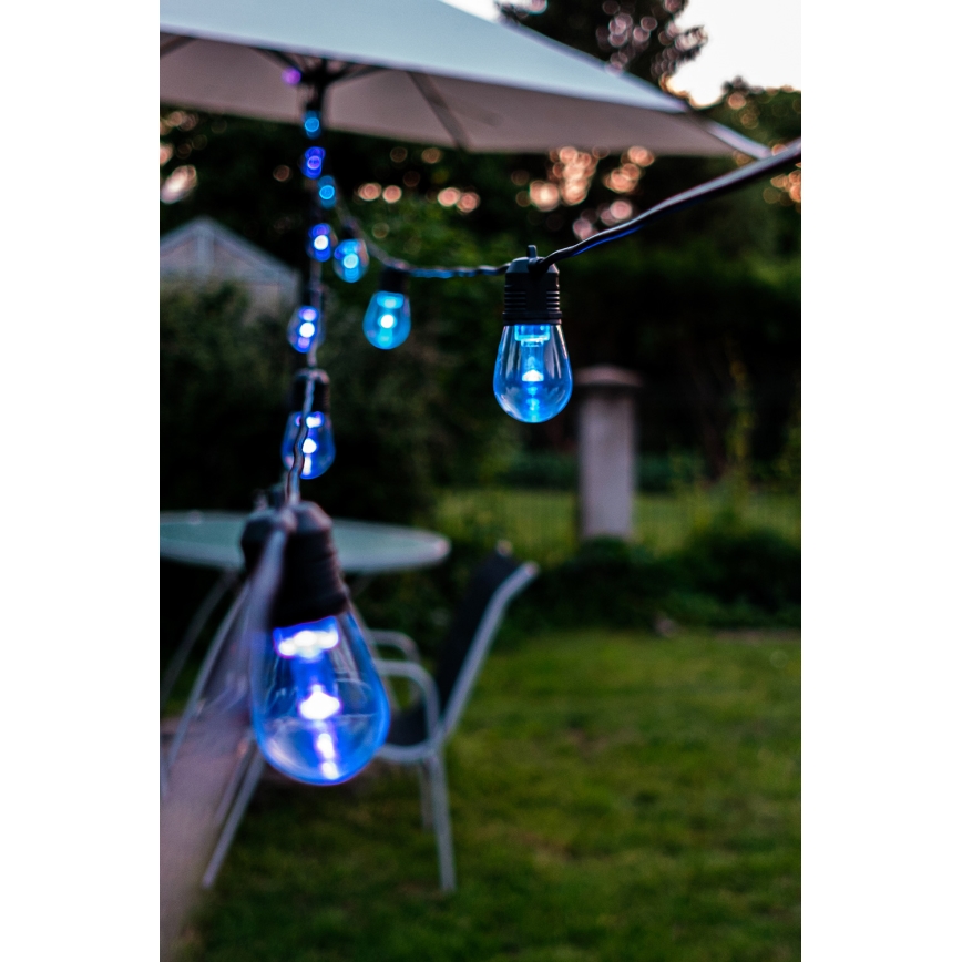 LED RGB+CCT Λαμπάκια ντιμαριζόμενα Εξωτερικού χώρου GARLAND 15xLED/1W/230V 15m Wi-Fi Tuya IP65 + τηλεχειριστήριο