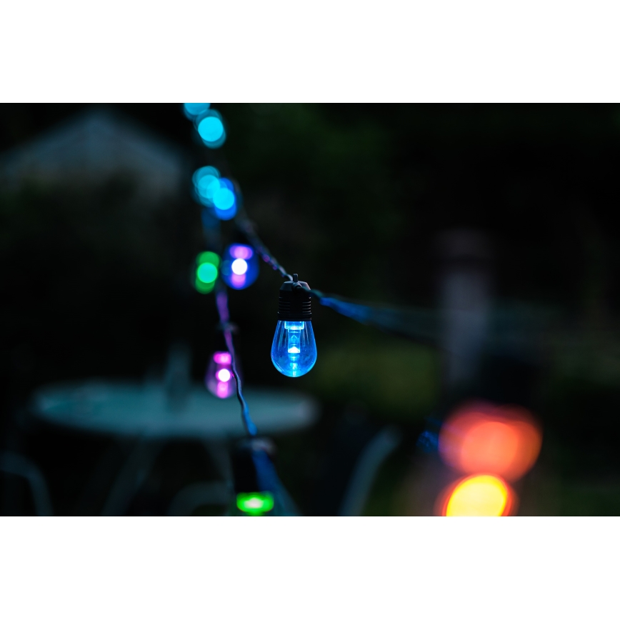 LED RGB+CCT Λαμπάκια ντιμαριζόμενα Εξωτερικού χώρου GARLAND 15xLED/1W/230V 15m Wi-Fi Tuya IP65 + τηλεχειριστήριο