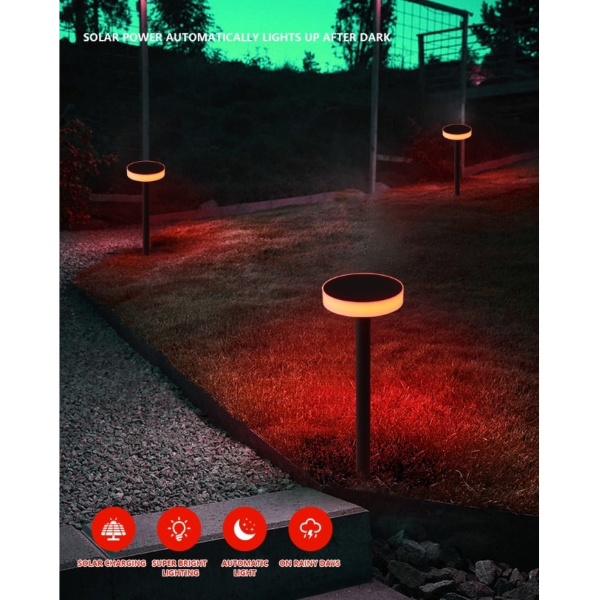 Immax NEO 07910L - LED RGB Dimmable ηλιακό φωτιστικό με αισθητήρα NEO LITE LED/1W/5V στρογγυλό IP54 Tuya 1300 mAh