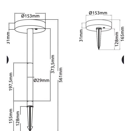 Immax NEO 07910L - LED RGBW Dimmable ηλιακό φωτιστικό με ένα αισθητήρας NEO LITE LED/1W/5V στρογγυλό IP54 Tuya