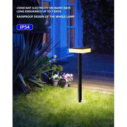 Immax NEO 07911L - LED RGB ρυθμιζόμενο ηλιακό φωτιστικό με αισθητήρα NEO LITE LED/1W/5V τετράγωνο IP54 Tuya 1300 mAh