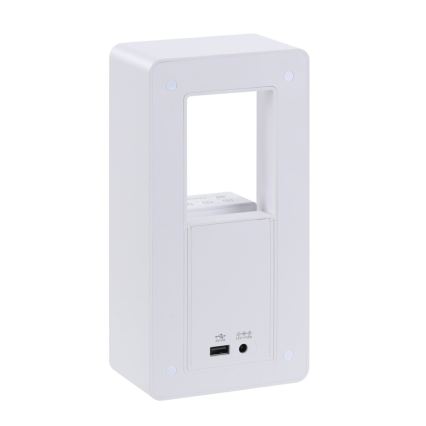Immax NEO 09113L - LED Επιτραπέζιο φωτιστικό με ξυπνητήρι και δυνατότητα φόρτισης CALM LED/3,5W/5V